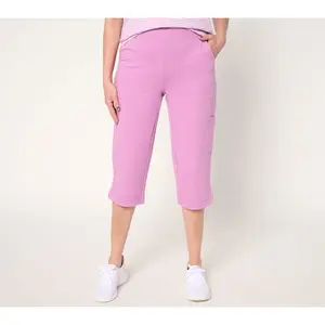 Denim & Co. Active Regular French Terry Straight Leg Capri Pants