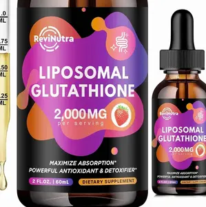 Liposomal Glutathione Supplement - 2000mg Glutathione Liquid Drops with Vitamin C, Curcumin & Trans-Resveratrol - Powerful Antioxidant for Immune, Skin Health & Liver Detox - Strawberry