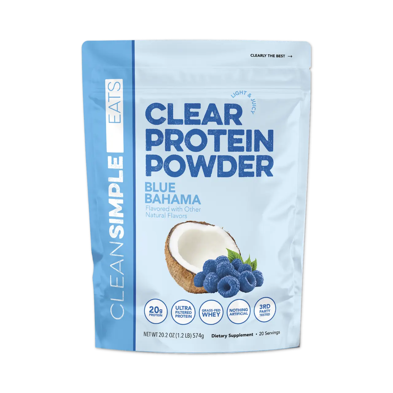 Clear Protein Powder: Blue Bahama