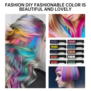 10-Color Temporary Hair Dye Set - Bright, washable, long-lasting (24h+), won't damage your natural hair color, perfect for carnivals, parties, cosplay DIY, Halloween styling essential, and a great Christmas gift.
