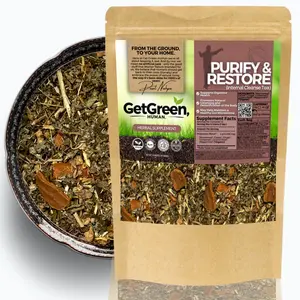 Cleansing Tea Blend (Loose Leaf Tea w/ Wormwood, Cloves, Ginger) Purify and Restore Internal Cleanse by Get Green, Human herbs