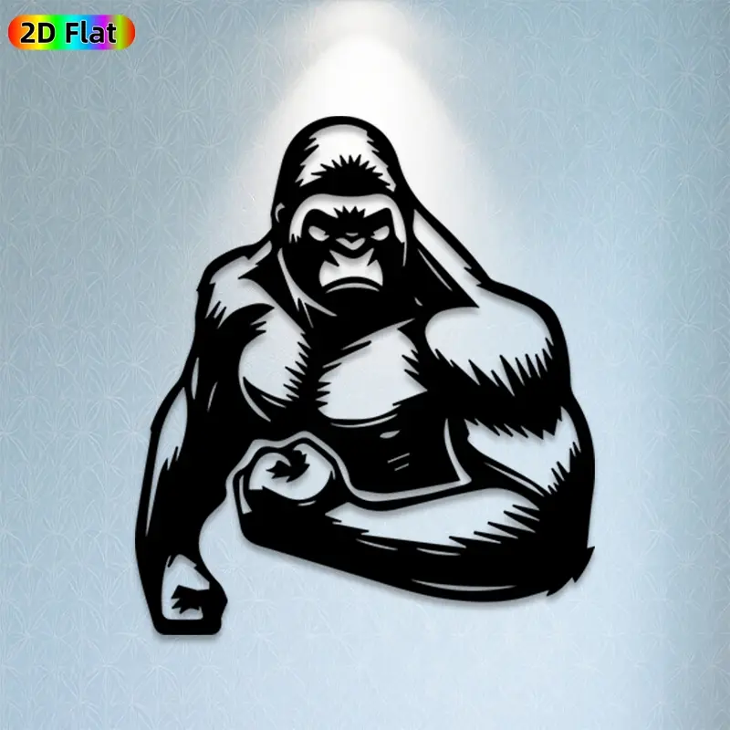 1pc Gorilla Metal Wall Art,Gorilla Statue Mural, Ideal Gift for New Year, Halloween, Weather-Resistant Metal Wall Decor Wall Sculptures, Perfect for Outdoor Fence & Indoor Wall, Animal Decor Enthusiasts