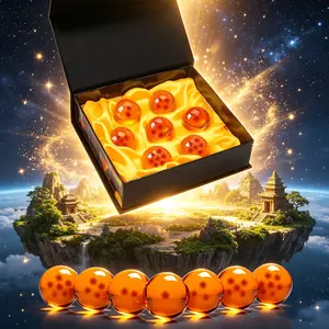The Novelty Children's Toy Dragon Transparent Play Balls Set Contains 7 Dragon Transparent Play Ballss 1.7 inches / 4.3cm Star Crystal Balls