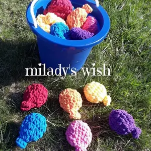 Crochet Water Balloons, reuseable, safe and fun, set of 6 rainbow with bonus red white and blue