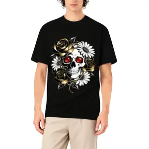 Dark Art Men's Graphic T-shirt 180g Cotton Short Sleeve Tee with skullPattern Design Boy's Comfortable Fit Streetwear tshirt gift men Casual Menswear