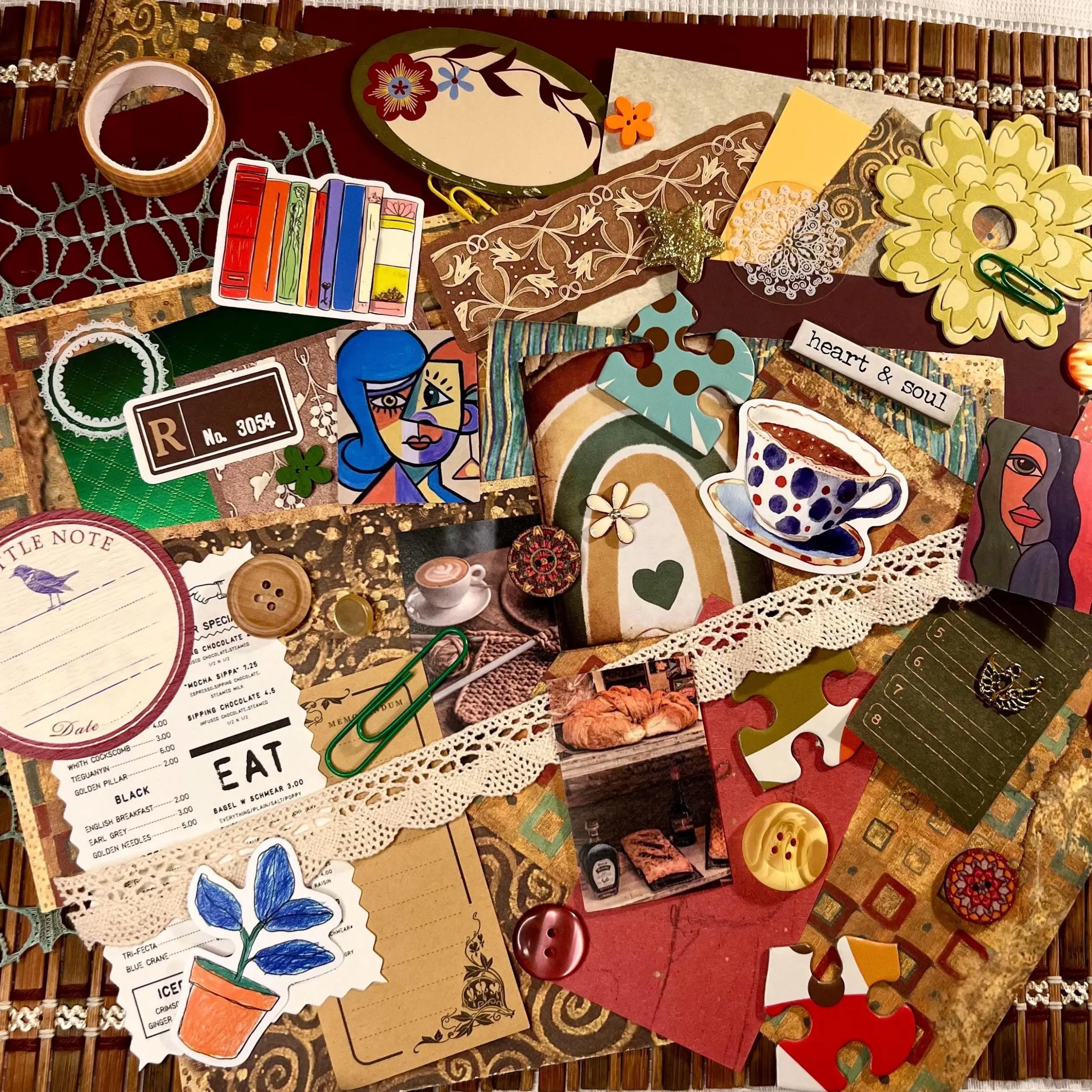 90s Coffeehouse Junk Journal Kit: Retro Cafe Ephemera