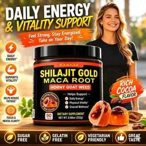 ROLI&ROLA Edible Shilajit Maca Liquid-Filled Hot Cocoa Flavor Gummies - Sugar-Free, 90-Count Healthcare Dietary Superfood Supplement for Daily Energy & Stamina Vitality Support