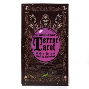 Horror Tarot Card Set, 22 Cards for Fun Divination, Perfect for Halloween & Christmas, Spooky Theme Paper Game Deck, Tarot Card Decks
