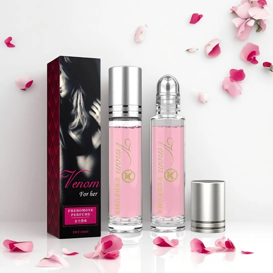 Women's Pheromone Perfume Roll-On Essential Oil, 2-Pack (0.34 oz Single Item Each) Long-Lasting Fresh Alluring Scent, Boosts Attraction & Confidence, Unisex Fragrance Beauty & Personal Care Product