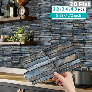 Premium Self-Adhesive Kitchen & Bathroom Tiles, Striped Marble Design, Waterproof Vinyl Backsplash for Home Decor, Easy Installation