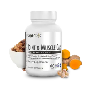 Organixx Joint & Muscle Care Organic Turmeric Supplement, 3-in-1 Frankincense, Turmeric and Myrrh Joint Health & Joint Support Supplement Body Care Capsules for Skin, Supports Swelling, Tension, 60 Capsules Healthcare Fitness