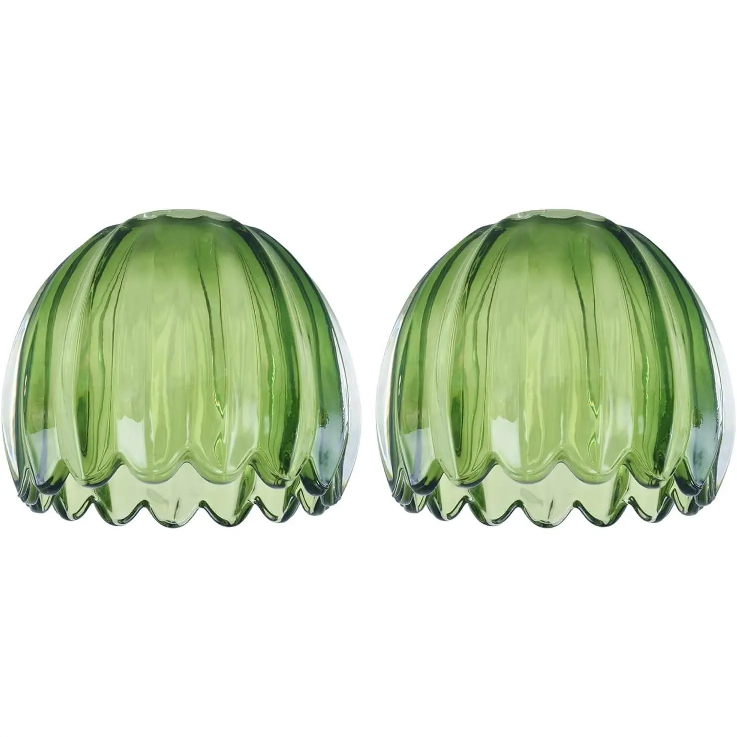 Glass Green Tulip Lamp Shades, Small Flower Lampshades,Replacement Mini Lamp Shade for Floor Lamp Table Wall Lamp Chandelier Decor (Green-2)