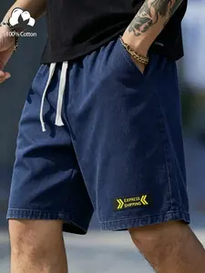 Men's Summer 230g Heavyweight 100% Cotton Shorts, Loose Fit Comfortable Non-Compression, American Vintage Washed Process