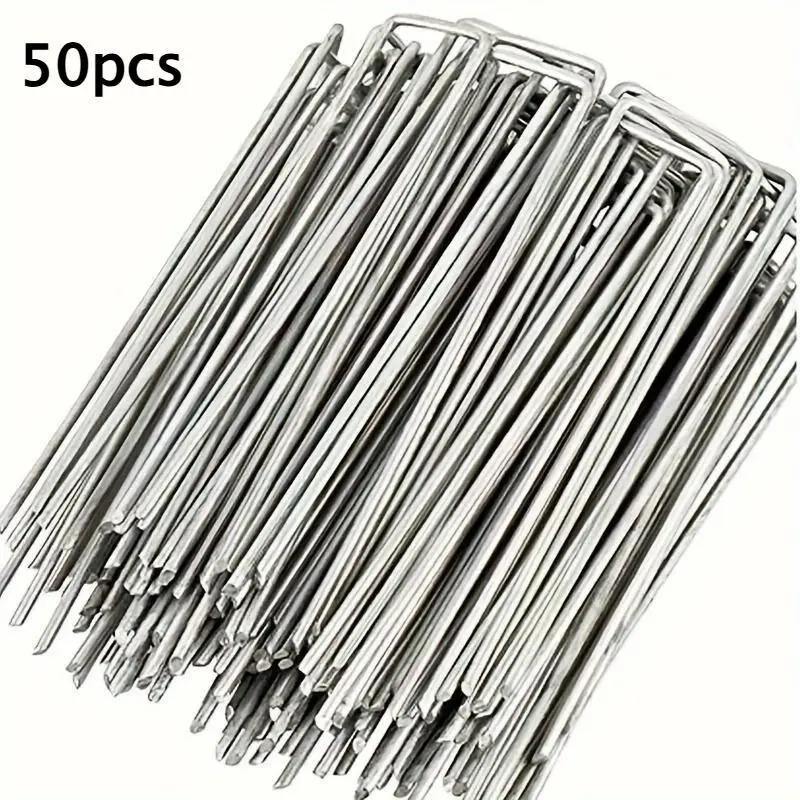 The U-shaped garden stake is very suitable for securing weed fabric, landscape nets and camping tents, Camping Accessory