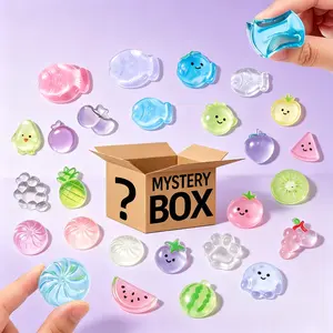 [Premium Quality] 25Pcs Squishy Toys Mystery Box Mini Squeeze Blind Boxes | Surprise Sensory Fidgets Simulated Fruits Fish Steamed Buns Ice Cubes | Calming Stress Relief Toy Assortment | Kids Birthday Party Favors Christmas Halloween Gift Set
