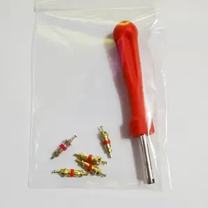 5pcs/set Valve Cores with Car Bicycle Tyre Tire Valve Core Remover Repair Tool
