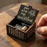 Vintage Wooden Sunshine Music Box with Laser Engraving Desktop Decoration for Birthday Valentine's Day Romantic Anniversary Present Aesthetic Home Decor Gift Design Ornaments Unique Sentimental Gift for Mom, Daughter, Wife, Girlfriend, Kids, A