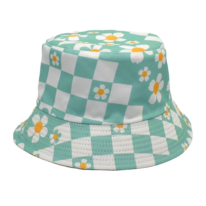 Korean Style Chessboard Plaid Spring And Summer New Bucket Hat Sun-proof