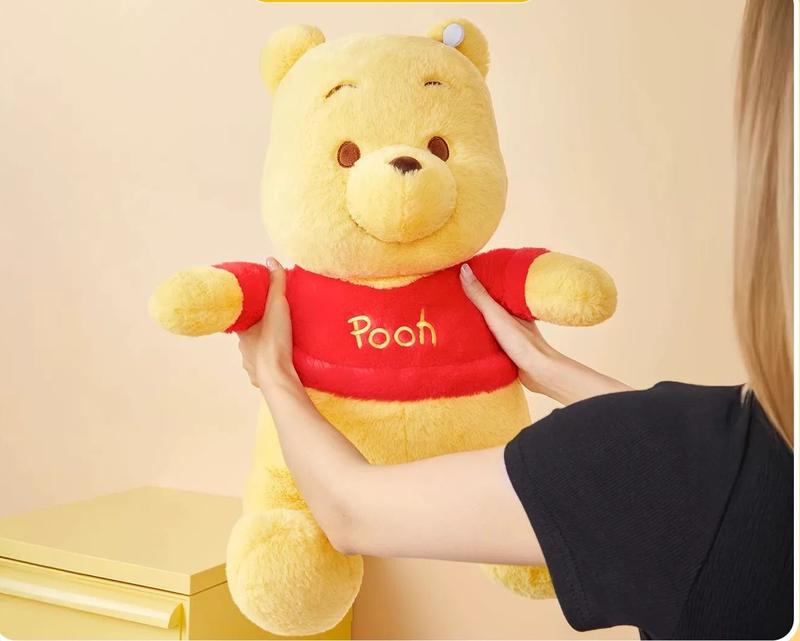 Disney Winnie the Pooh Classic Sitting Plush 23.6"/19.6"- Ultra Soft, Exquisitely Embroidered, Adorable Classic Character Stuffed Toy,Plump Collectible Doll for Fans, Room Decor, Suitable Gift for Women Girls& Fans,Holiday Gift(1pc)