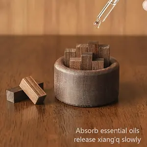Walnut Stack Essential Oil Diffuser - Living Room, Study, Office Stick Set - No Fire, No Battery/Electricity, Cylindrical Home Decor Tabletop Ornament - Slow Release Fragrance