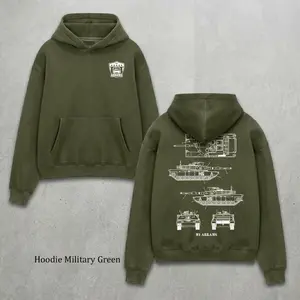 Vintage M1 Abrams Tank Blueprint Hoodie Gildan, US Army Battle Tank Hoodie, Military Armored Vehicle Apparel, Tactical Combat Tank Clothing, Engineering Schematic Shirt, Military Streetwear Lover Gift for Combat, Army Veteran Gift