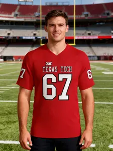 Texas Tech Raiders Football Short Sleeve Jersey, Vintage Sports Shirt, Perfect for Games and Casual Wear, Ideal Gift Choice
