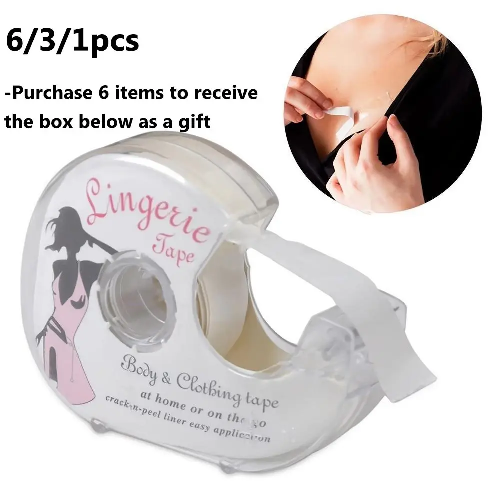 5m Transparent Double-Sided Tape for Underwear, Lingerie, Non-Woven and Polyester Fabric, Invisible and Easy to Use, Body and Clothing Tape for Bra and Body Seamless Adhesive