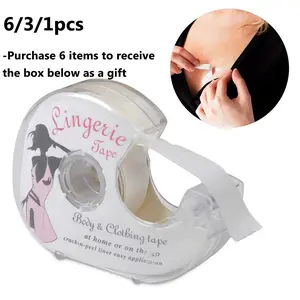 5m Transparent Double-Sided Tape for Underwear, Lingerie, Non-Woven and Polyester Fabric, Invisible and Easy to Use, Body and Clothing Tape for Bra and Body Seamless Adhesive