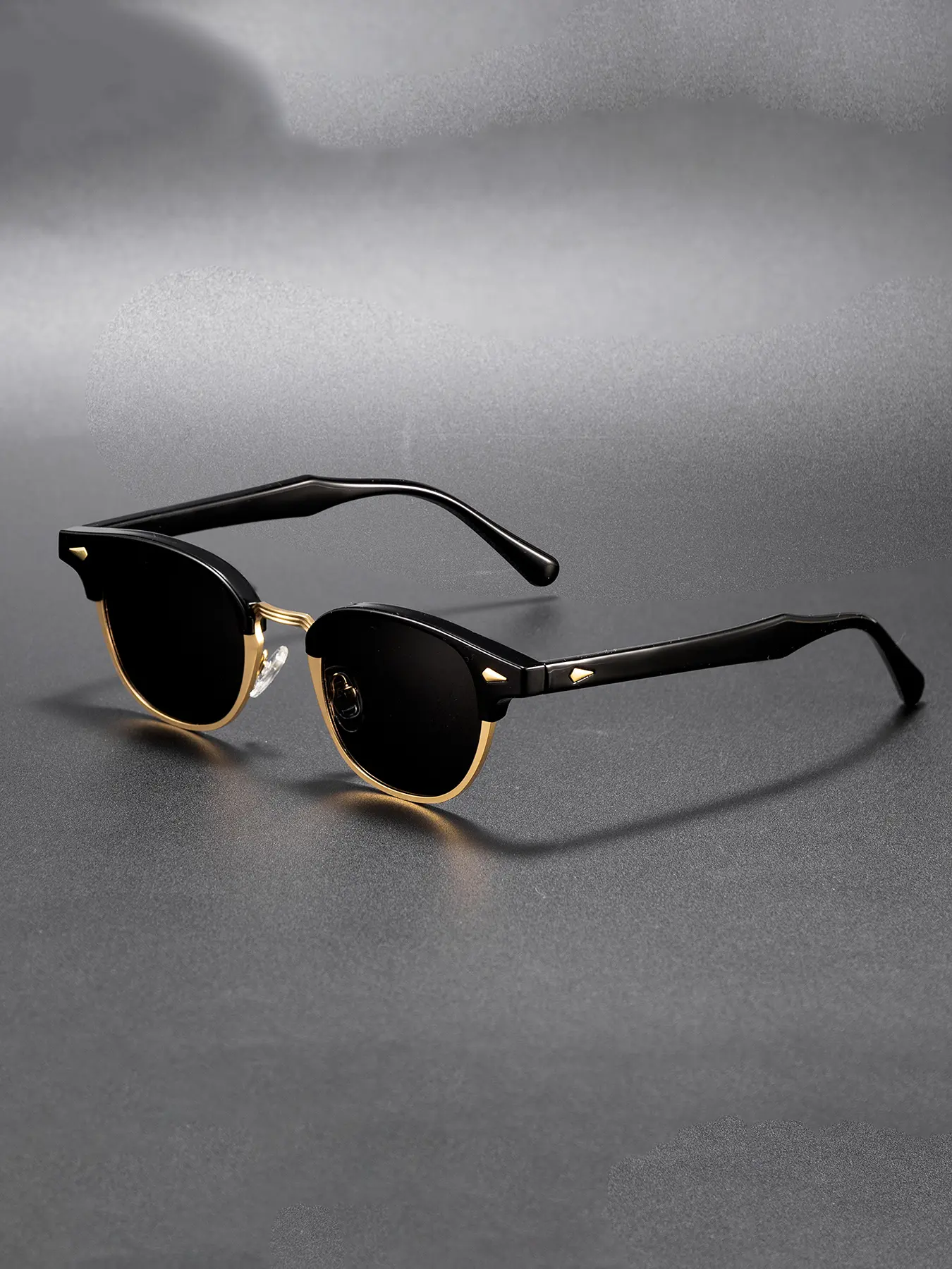 Caterside Round Frame Sunglasses with Half-Frame Design, Casual Polarized Lenses, Unisex UV Protection, Ideal for Driving & Outdoor Activities