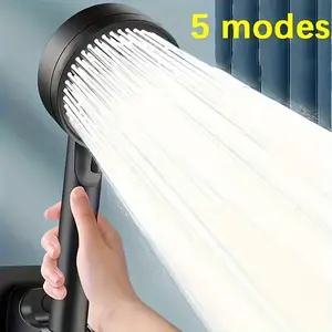 5 Spray Modes Shower Head, High Pressure Handheld Shower Head, Universal Bathroom Shower Head, Bathroom Shower Equipment, Pressure Boosted Shower
