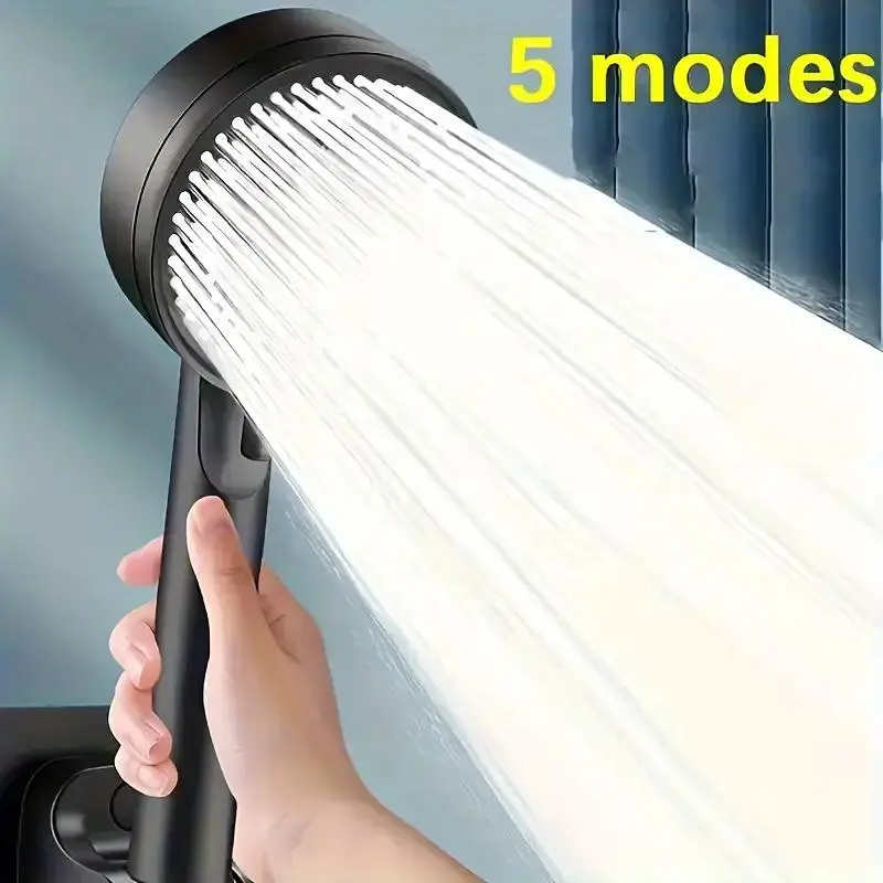 5 Spray Modes Shower Head, High Pressure Handheld Shower Head, Universal Bathroom Shower Head, Bathroom Shower Equipment, Pressure Boosted Shower, Handheld Showerhead, Showerhead High Pressure With Handheld