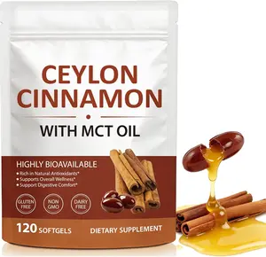 Ceylon Cinnamon Softgels with MCT Oil – 120 Softgels – Cinnamon Supplement – Non-GMO, Gluten Free – Gentle Daily Wellness Support 1Pack