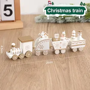 Christmas Wooden Train Merry Christmas Decorations for Home 2024 Xmas Tree Ornament Navidad Noel Kids Gift Happy New Year 2025 xunyihappy