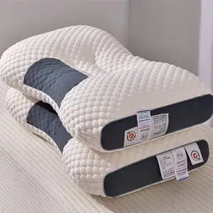 3D Spa Massage Pillow, Cervical Neck Support Pillow, Help Sleep and Protect Pillow, Soy Fiber Neck Pillow, Home Use, Living Room Bedroom Decorative Pillow