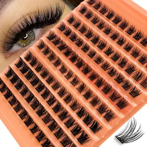 Comic eyelash cluster, DIY Eyelash Clusters, D-shaped curling DIY eyelash extension suit, mixed length, suitable for all eye types, soft and comfortable, suitable for ladies and girls to date, travel, daily life and give gifts.