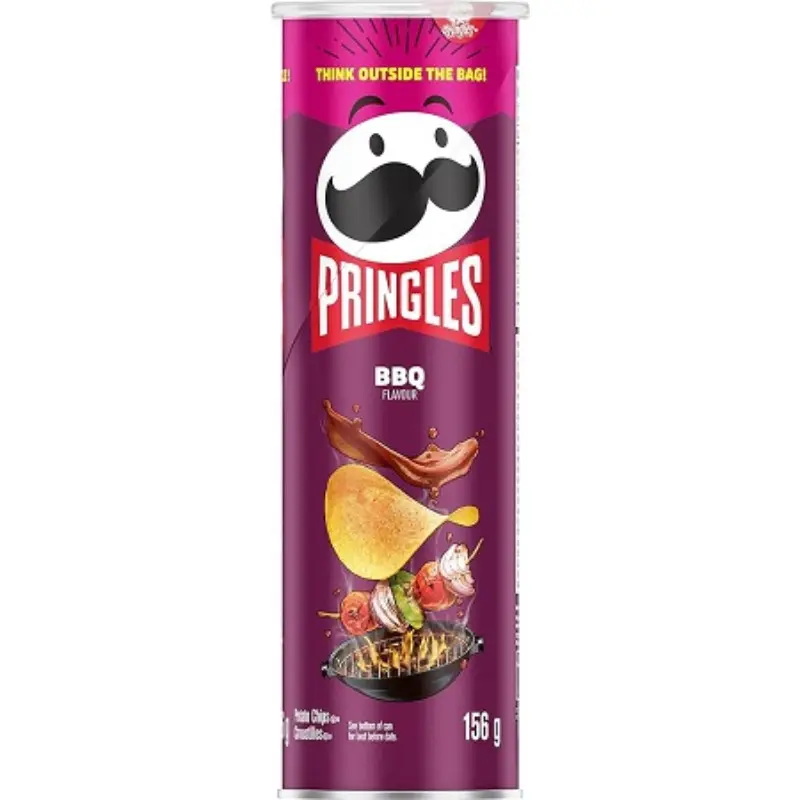 Pringles Smokehouse BBQ Flavor Salted Crisps - 14ct 5.57oz Multipack Bulk Value Set, Ambient Packaged Cup Crisps & Puffed Snacks, Savory Party Supplies for School Lunch Boxes/Office Pantry