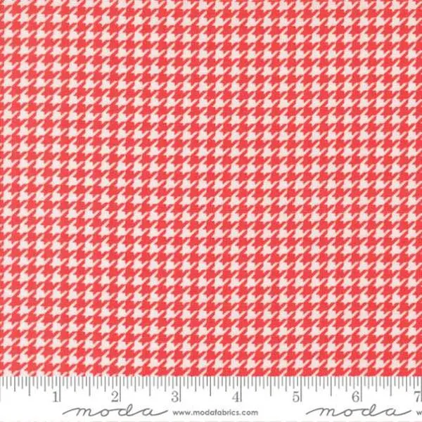 Fabric Moda Geranium Houndstooth Delightfully Yours by the Quarter Yard 37702-16