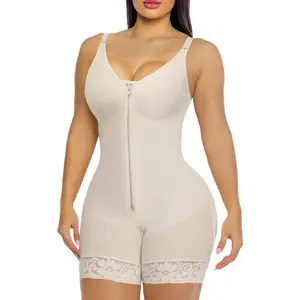 Colombian Women's Shapewear, Tummy Control & Butt Lifter, Zipper Crotch with Detachable Shoulder Straps, Lightweight for Summer