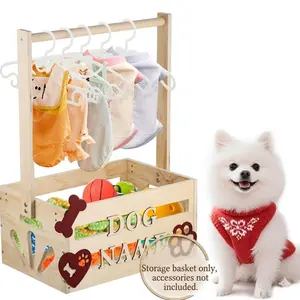 Modern Wooden Basket Stand with Handle, DIY Multi-Functional Storage Box, Newborn Welcome Gift Basket, Pet Clothing Toy Organizer, Room Organizers