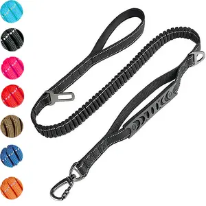 High Elastic Tactical Dog Leash for Large Dogs, Heavy Duty Anti-Pull Shock Absorbing Pet Walking Lead,summervibes