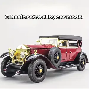 1: 24 scale alloy car model - diecast metal model, retro convertible sports car replica, fine engine design, green/black/red/gold collectibles, suitable for display cabinets, home and office decoration - car enthusiasts and collectors