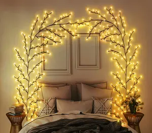 160 LED Plug In Vines Lights Room Decor with Remote, 8 Modes and Timer, Indoor Home Plants Flowers Tree Willow Lights, Artificial Tree for Walls Bedroom Living Room Kitchen Coffee Shop Decor(Black)