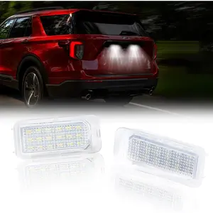 LED License Plate Lights For Ford Explorer Escape Fusion Fiesta Expedition Lincoln MKC Tag Lamp Assembly, 6000K White 2PCS