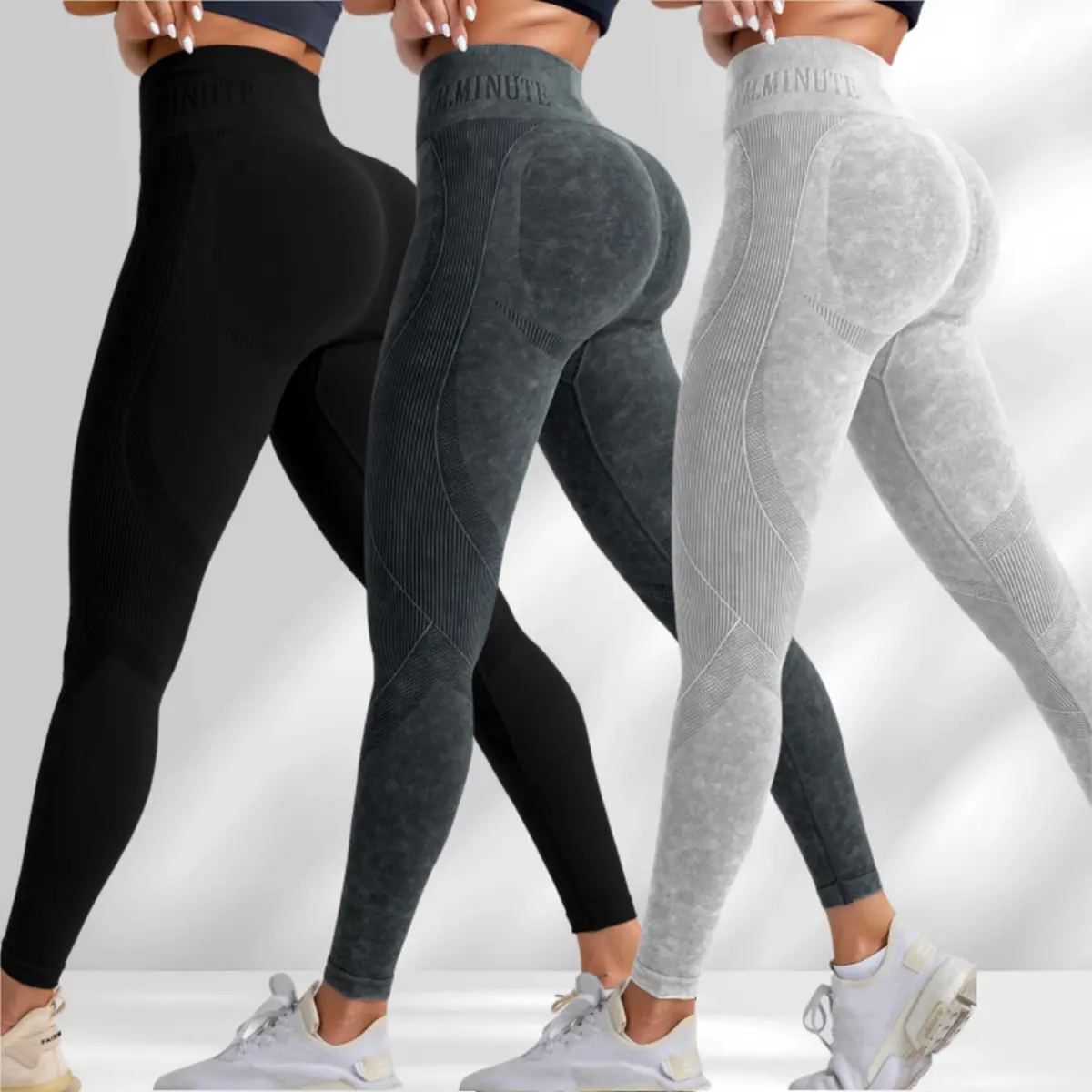 Women's Solid Color Letter Print High Waist Seamless Sports Leggings - Moisture-Absorbent, Sweat-Wicking, Breathable Skinny, Lightweight Athletic, Gym Workout Leggings with High Stretch Fit for Yoga Bottoms