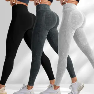 Women's Solid Color Letter Print High Waist Sports Leggings, High Stretch Seamless Yoga Leggings, Moisture Absorption & Sweat Wicking for All Seasons Active Gym Pants Sporty Skinny Bottoms
