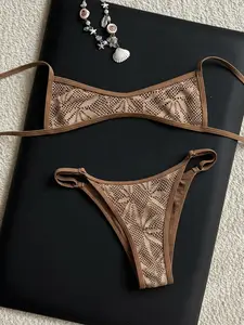 2026 New Spring Summer Bikini Two-Piece Swimsuit for Women, Style Sexy Backless Triangle Tight Beach Vacation Swimwear