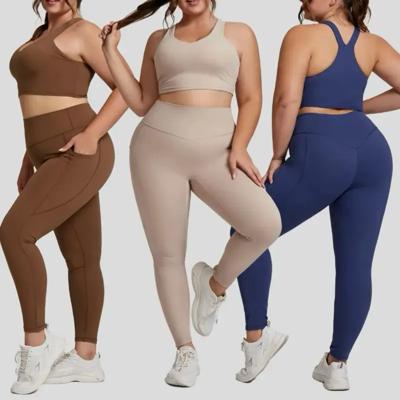 Premium 2-Piece Plus Size Sports Set – High-Performance Yoga & Fitness Wear.
