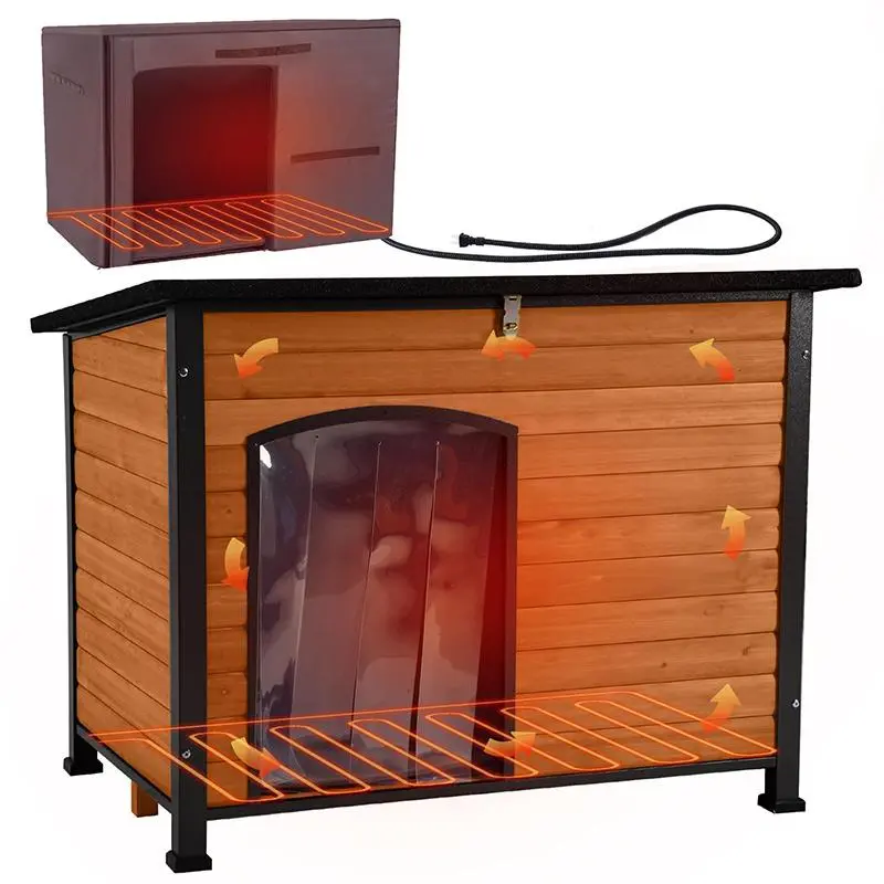 Aivituvin Large Heated Outdoor Dog House|Removable Liner and Heating Pad