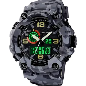 *Men's Large Face Outdoor Sports Watches Military S-Shock Watch Waterproof, Backlight, Alarm, Stopwatch Features - Rugged Wristwatch for Training, Hiking, and Adventure