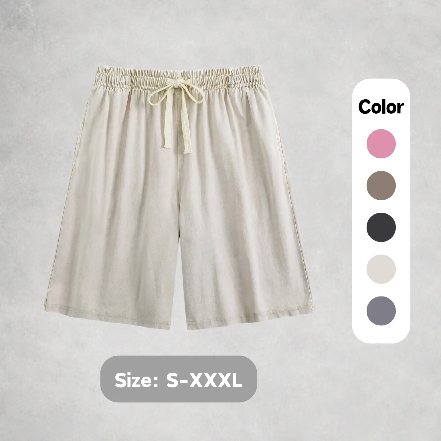 Women's Acid Wash Shorts | Relaxed Fit Cotton Bottoms with Pockets & Adjustable Drawstring, Casual Summer Wear for Crop Tops, T-Shirt, Lady, Elastic, Fabric, Everyday, Baggy Cotton Shorts, Chic Shorts